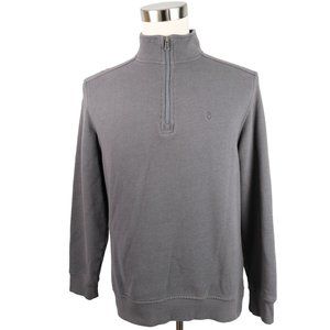 Izod Saltwater Men’s Gray 1/4 Quarter Zip Long Sleeve Pullover Sweater Size M